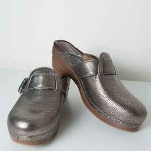 Nurture Metallic Libby Mule Clogs Platform Comfort Slide Size 7.5